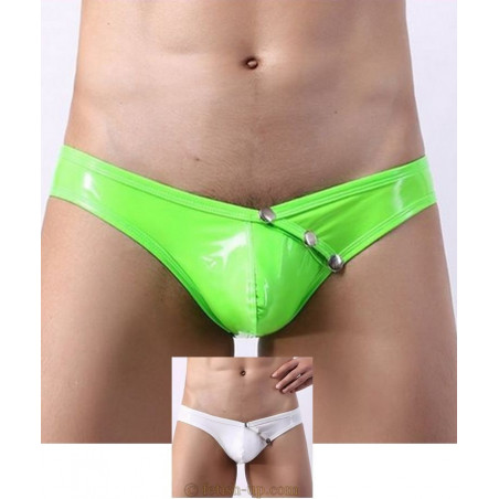 Mini slip vinyle vert fluo ou blanc