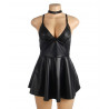 Robe patineuse wetlook de face sur buste mannequin