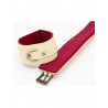 Menottes cuir blanches et rouges : extérieur et intérieur