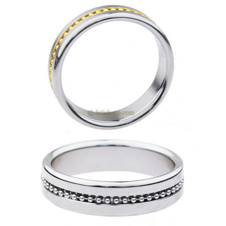 Cockring perles or argent