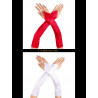 Longs gants mitaines blancs rouges