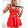 Robe patineuse vinyle rouge de face