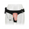 Double gode ceinture vibrant femme vu porté sur gode externe