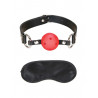 Bâillon boule respirable rouge + bandeau yeux