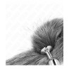 Plug queue de chat grise : détail fourrure