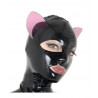 Cagoule catwoman latex noire et rose