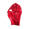 Cagoule latex rouge zippée pliée de profil