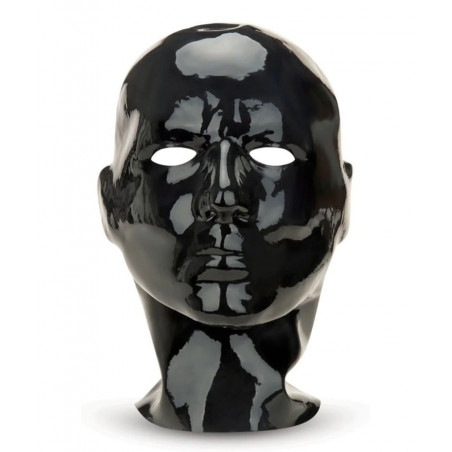 Cagoule latex noire yeux nez