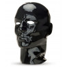 Cagoule latex noire yeux nez de 3/4