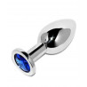 Petit plug bijou cristal inox bleu