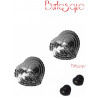 Cache-tétons coeur argent noir