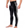 Pantalon latex rayé zip entrejambe noir et blanc