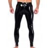 Pantalon latex rayé zip entrejambe de dos