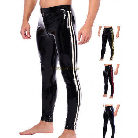 Pantalon latex rayé zip entrejambe