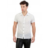 Chemise blanche homme à rayures de face