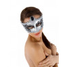 Masque vénitien argenté sur femme (ancien modèle)