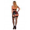 Top bustier harnais cuir clouté de dos avec porte-jarretelles