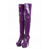Cuissardes vinyle violettes de face