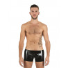 Short latex homme noir et blanc de face
