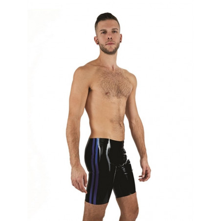 Bermuda latex ouvert noir et bleu
