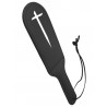 Paddle gothique en cuir avec croix blanche