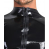 Chemise latex zippée homme : détail du zip