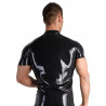 Chemise latex zippée homme de dos