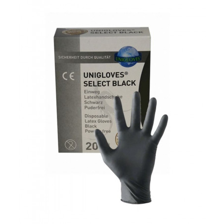 20 gants chirurgicaux noirs