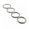 Lot 4 cockrings métal diamètres 35 à 50 mm alignés