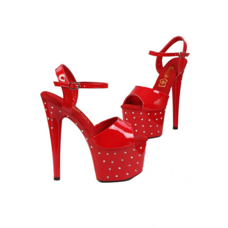 Sandales rouges à strass