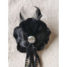 Broche rose noire de dos : épingle