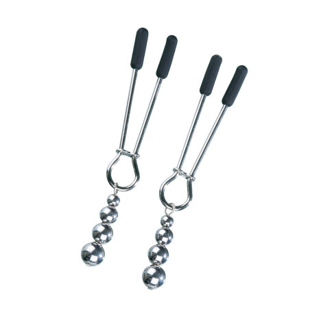 Pinces tétons perles métal