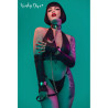 Menottes luxe noir et or sur gants, avec collier laisse assortis