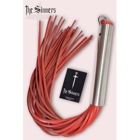 Martinet cuir rouge manche acier