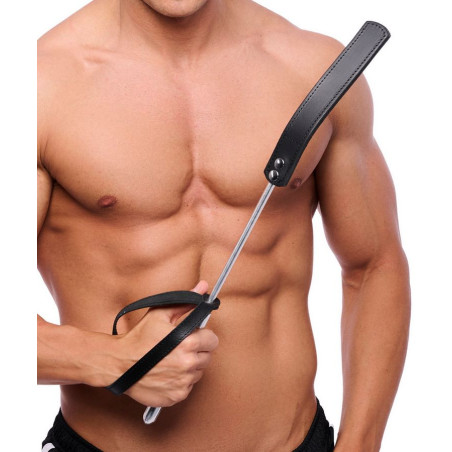 Cravache cuir et métal 52 cm