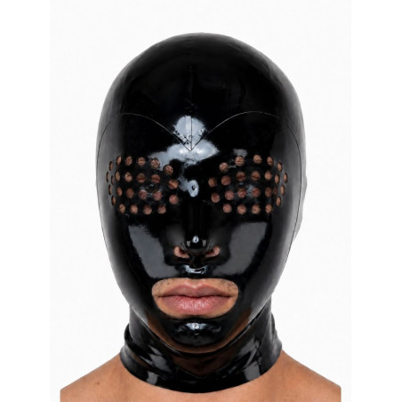 Cagoule latex yeux perforés de face