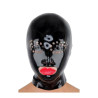 Cagoule latex yeux perforés de face sur femme