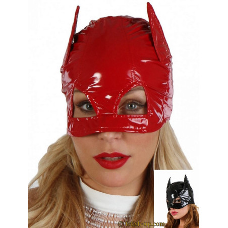 Masque catwoman vinyle rouge ou noir