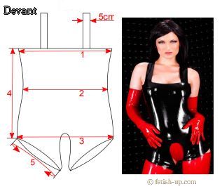 Tailles body latex ouvert