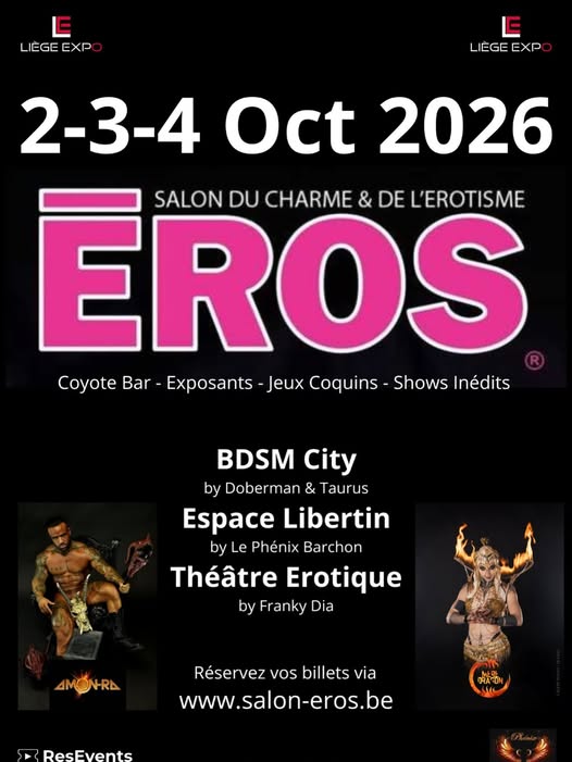 Flyer salon érotique Liège octobre 2026