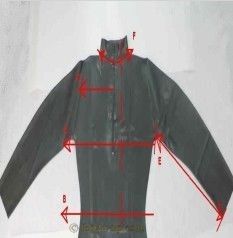 Mesures chemise zippée latex